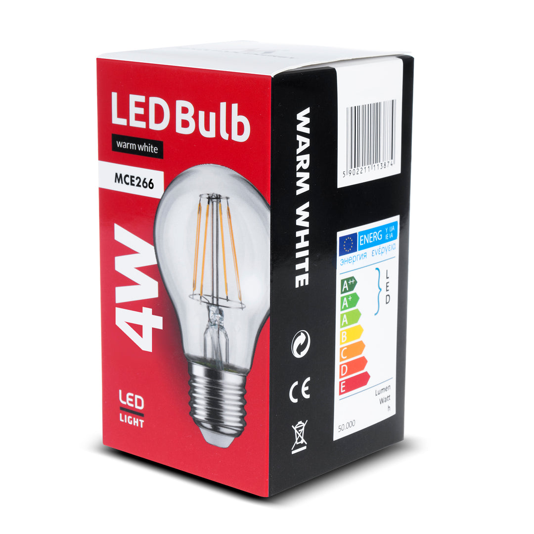 LED žárovka E27, 4W 230V Maclean Energy MCE266 WW teplá bílá 3000K 470lm retro edison dekorativní