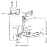 Držák na zeď pro monitor a klávesnici Maclean MC-838 s plynovou pružinou a držák počítače / CPU 17 "-32" 9 kg