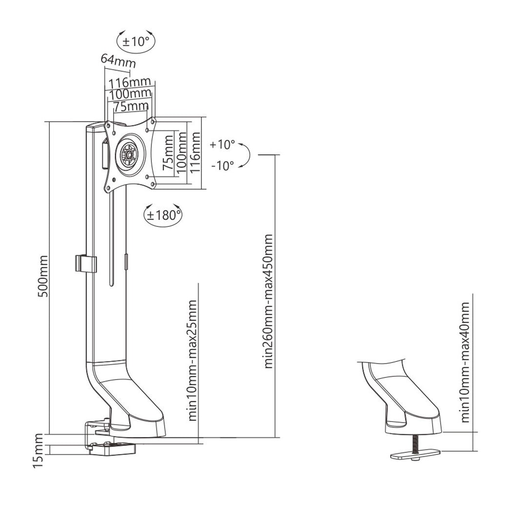 Držák monitoru 17 "-32" 8 kg Maclean MC-853 se hodí pro MC-848 a MC-849