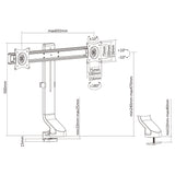 Držák pro dva monitory / dvojitý 17 "-27" 14 kg Maclean MC-854 VESA 75x75 100x100 se hodí pro MC-848 a MC-849