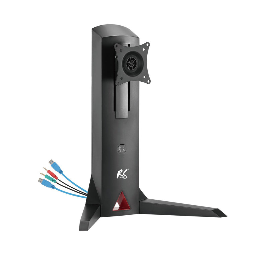 Stojan na monitor, volně stojící, protizávaží, hra NanoRS RS110 17-32 "8 kg VESA 75x75 a 100x100, 2xUSB 3.0, konektor pro sluchátka a mikrofon
