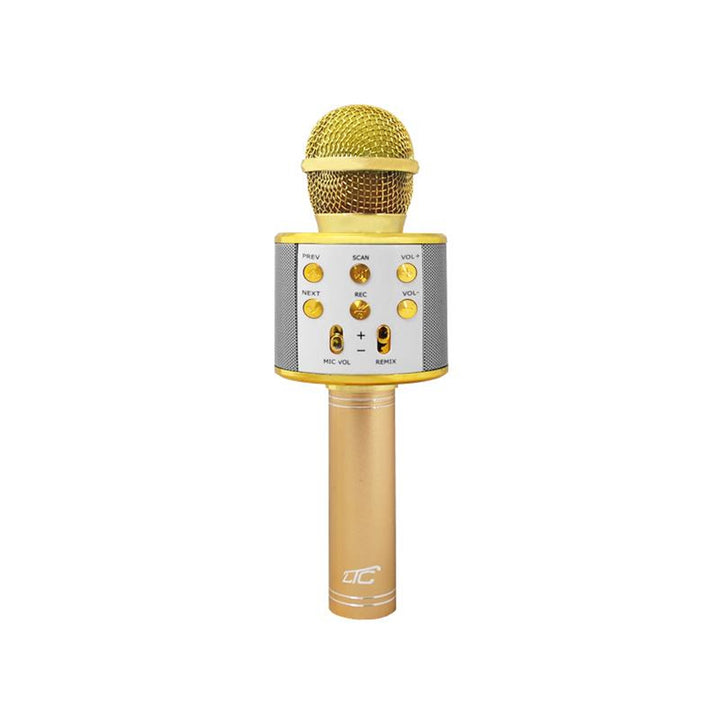 Bluetooth mikrofon s reproduktorem LTC MIC100 zlatý pro karaoke