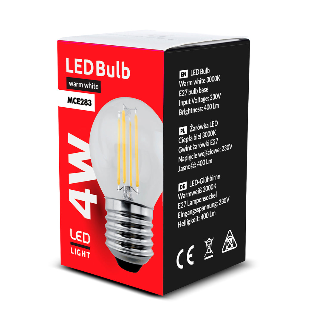 Žárovka LED E27, 4W 230V Maclean Energy MCE283 WW teplá bílá 3000K 400lm