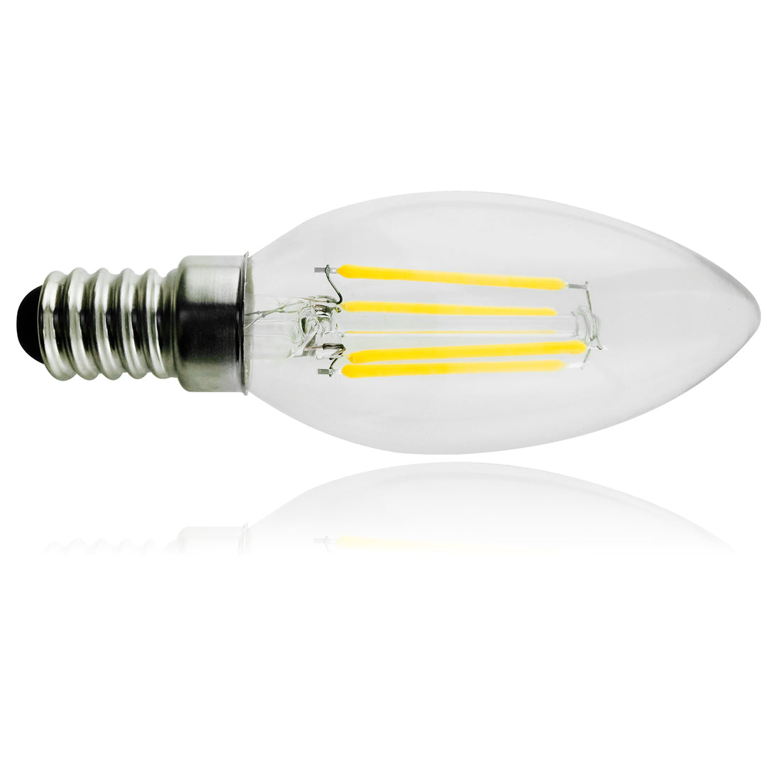 LED žárovka E14, 4W 230V Maclean Energy MCE285 WW teplá bílá 3000K 400lm retro edison dekorativní svíčka C37