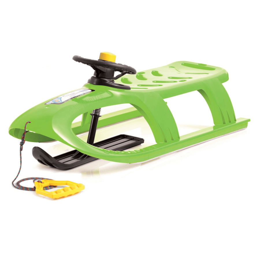 Plastové saně Prosperplast Bullet Control s volantem, zelené