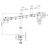 Držák na stůl pro 2 Maclean MC-884 17-32 "LCD monitory 2x 8 kg (max. 16 kg) vesa 75x75 a 100x100