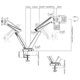 Herní držák pro 2 LCD monitory NanoRS RS887 17-32 "2x 8 kg (max. 16 kg) vesa 75x75 a 100x100