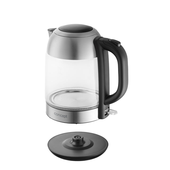Skleněná rychlovarná konvice 1,7 l Concept RK4080 nerez