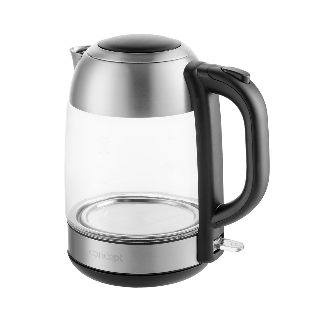 Skleněná rychlovarná konvice 1,7 l Concept RK4080 nerez