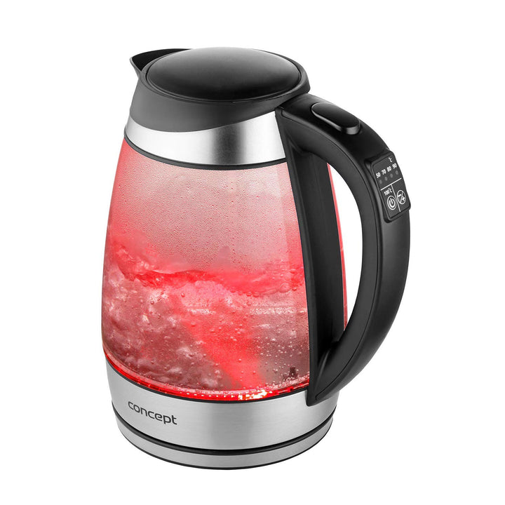 Skleněná rychlovarná konvice 1,7 l s regulací teploty Concept RK4120