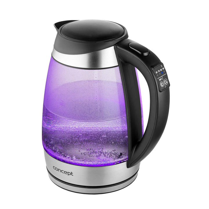 Skleněná rychlovarná konvice 1,7 l s regulací teploty Concept RK4120