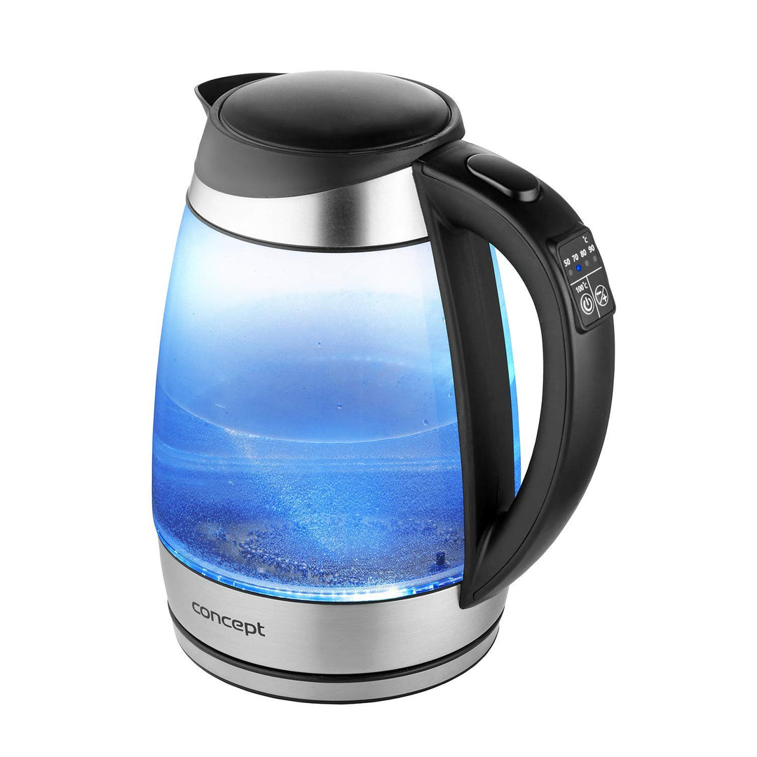 Skleněná rychlovarná konvice 1,7 l s regulací teploty Concept RK4120