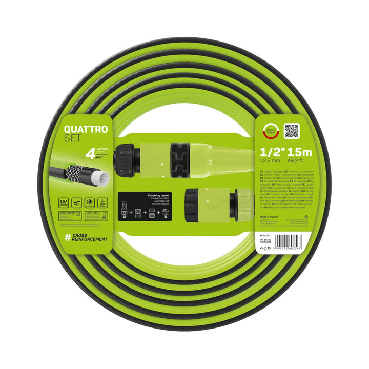 Zahradní sada 15m 1/2 "hadice Cellfast Quattro + sprinkler a kování