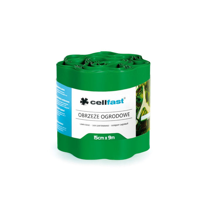 Zahradní vlnité lemování 15 cm x 9 m Cellfast green