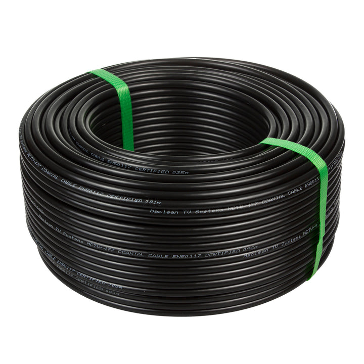 Kabel koaxiální gelový staelitní DVB-T RG6 100M Maclean MCTV-477 1,0CU + 4.6FPE + AL / P + 96 * 0,12AL + 6,8PE
