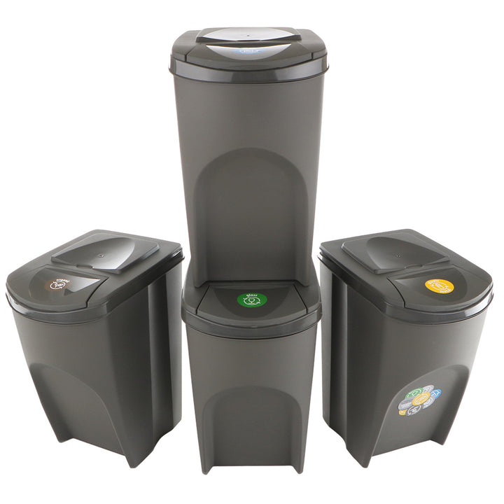 Sada segregačních košů 4x35L Sortibox IKWB35S4-405U - šedá