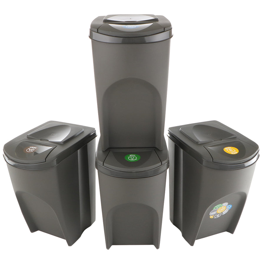 Sada segregačních košů 4x35L Sortibox IKWB35S4-405U - šedá