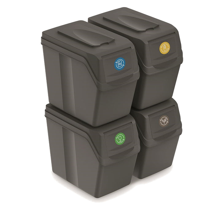 Sada 4 segregačních košů 4x20L Sortibox ISWB20S4-405U - šedá
