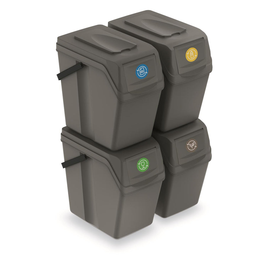 Sada segregačních košů 4x25L Sortibox ISWB25S4-405U - šedá