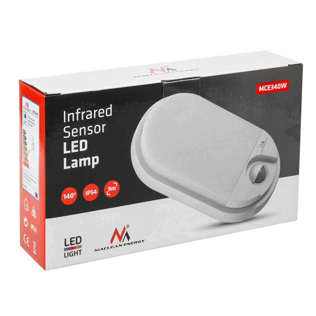 LED lampa s infračerveným pohybovým senzorem MCE340 W 1100lm 15W IP54 Maclean Energy přírodní bílá (4000K)