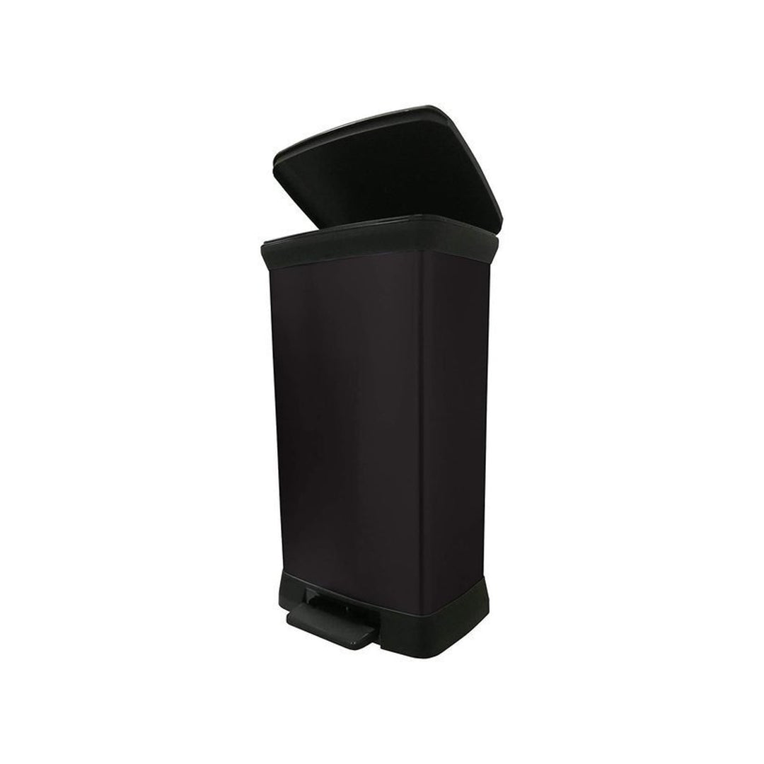 Kovový odpadkový koš s pedálem CURVER DECO BIN 50L - černá barva