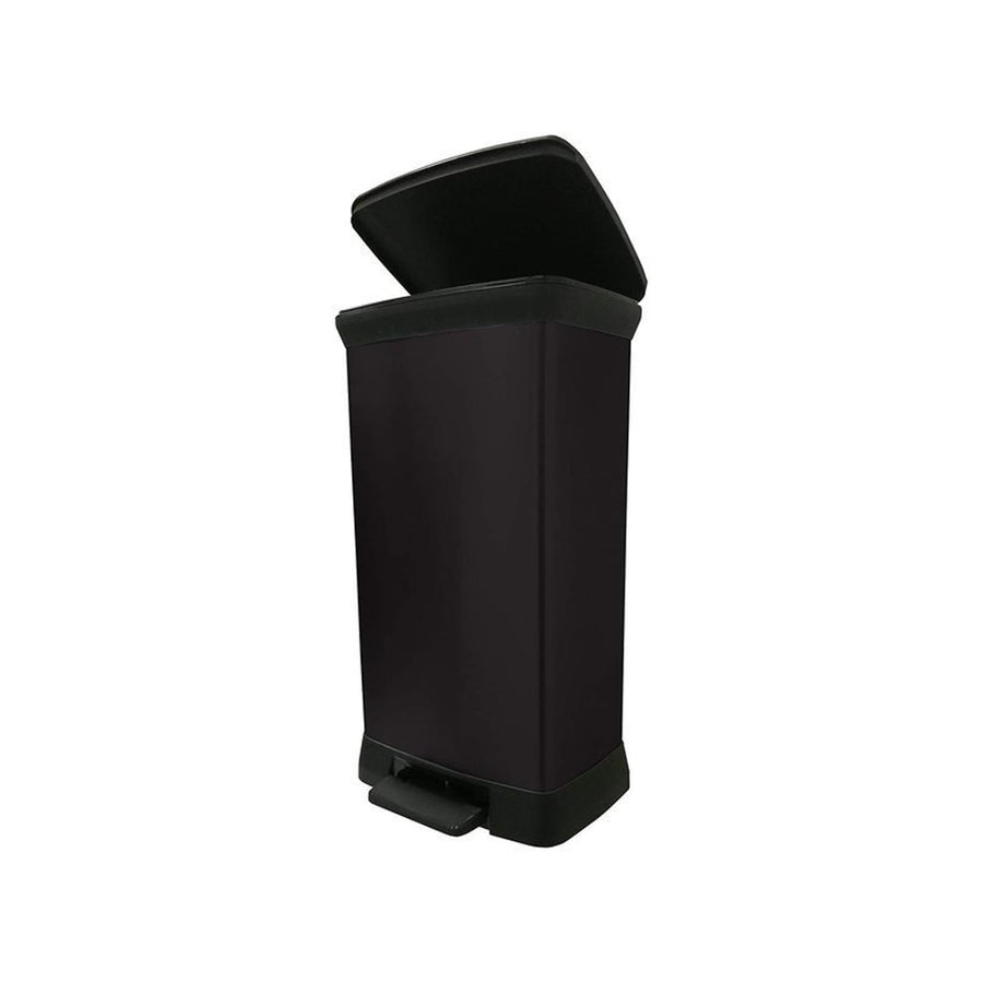 Kovový odpadkový koš s pedálem CURVER DECO BIN 50L - černá barva