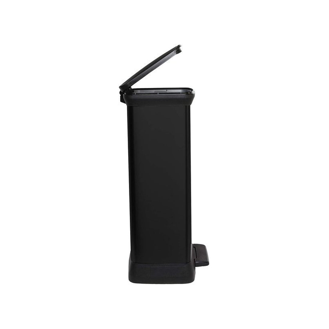 Kovový odpadkový koš s pedálem CURVER DECO BIN 50L - černá barva