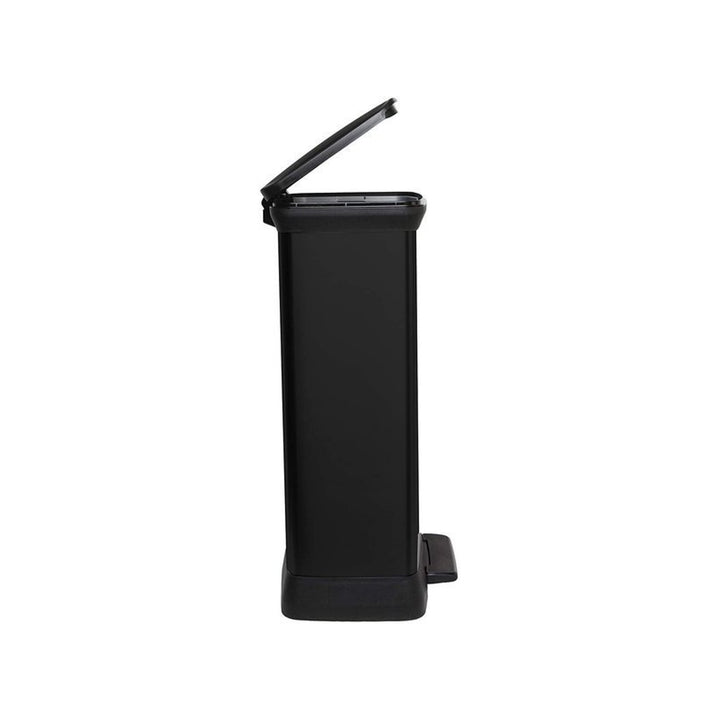 Kovový odpadkový koš s pedálem CURVER DECO BIN 50L - černá barva