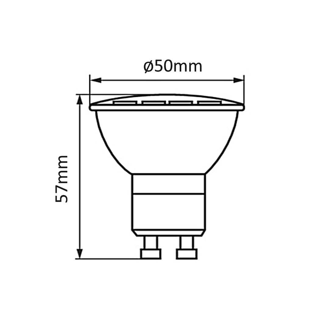 LED žárovka GU10 5W MCE435 WW, 3000K, 220-240V ~, 50 / 60Hz, 400 lumenů, barva teplá bílá