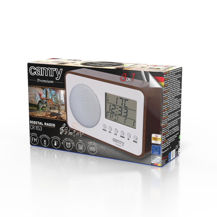 Digitální rádio Camry, retro, LCD displej, budík, CR 1153