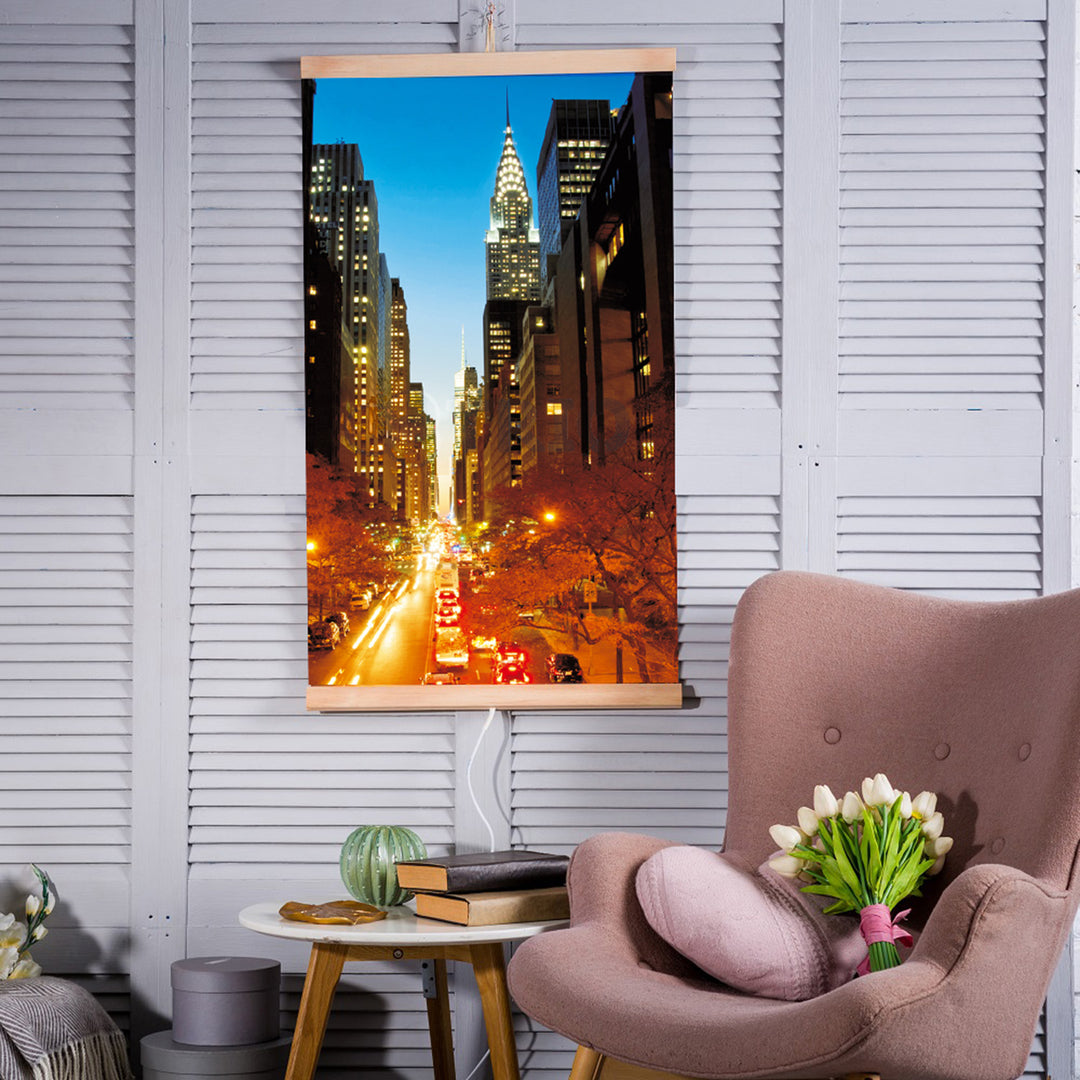 Infračervený ohřívač - flexibilní topný panel s regulátorem 430W TRIO design 2 Manhattan rozměry 100x57cm