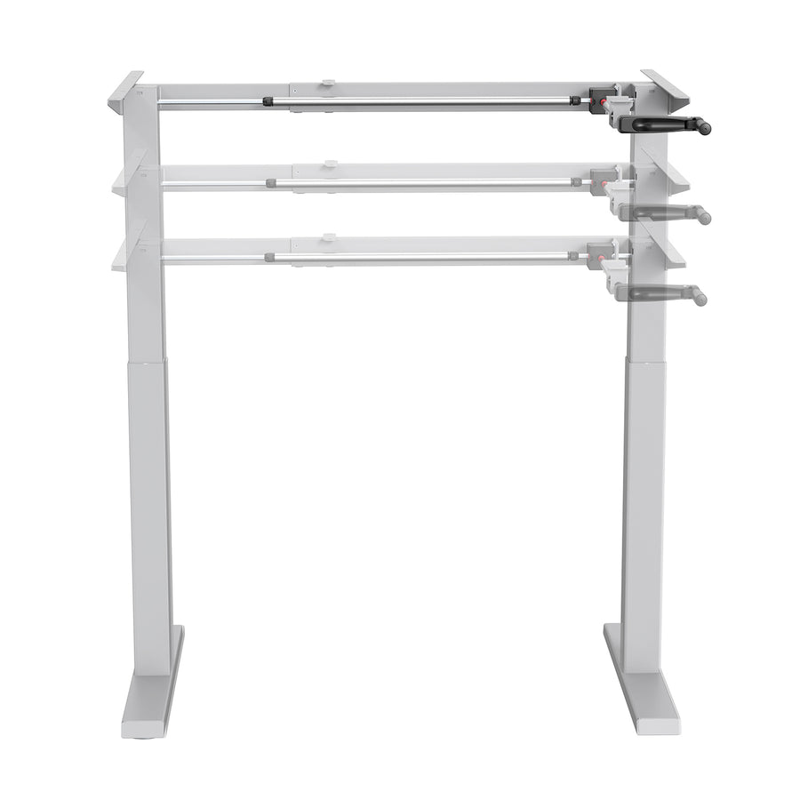 Kancelářský stůl Ergo Office, manuální nastavení výšky, max. 70 kg, max. výška 130 cm, bez desky stolu, bílý, ER-402 W