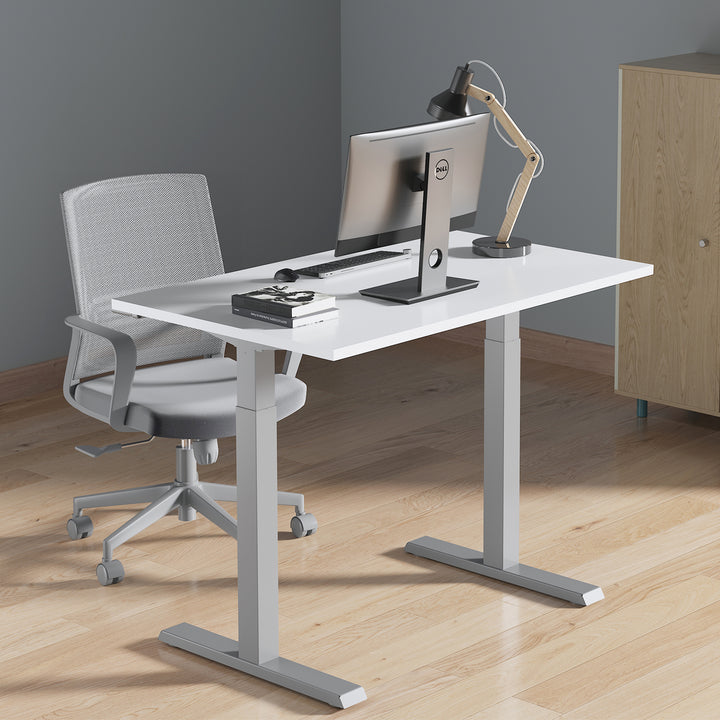 Kancelářský stůl Ergo Office, manuální nastavení výšky, max. 70 kg, max. výška 130 cm, bez desky stolu, bílý, ER-402 W