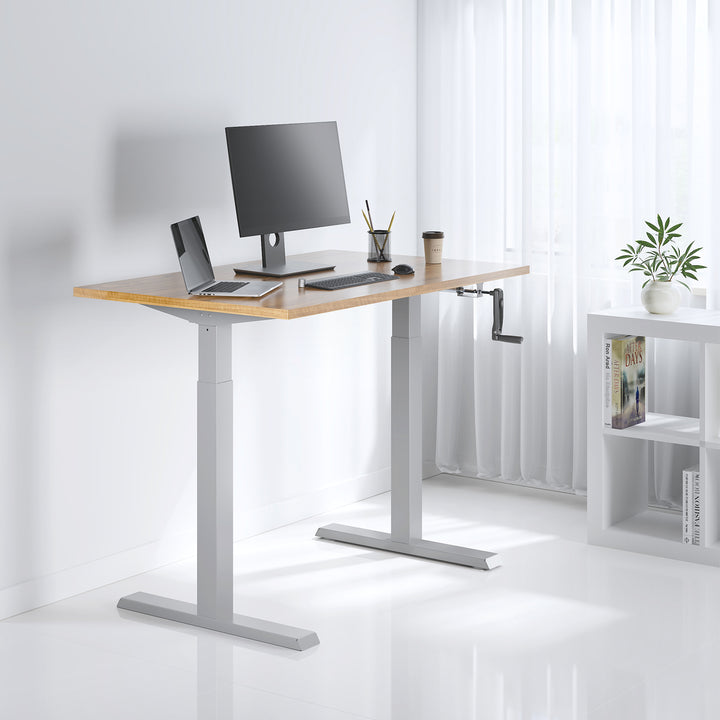 Kancelářský stůl Ergo Office, manuální nastavení výšky, max. 70 kg, max. výška 130 cm, bez desky stolu, bílý, ER-402 W