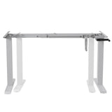Kancelářský stůl Ergo Office, manuální nastavení výšky, max. 70 kg, max. výška 130 cm, bez desky stolu, bílý, ER-402 W