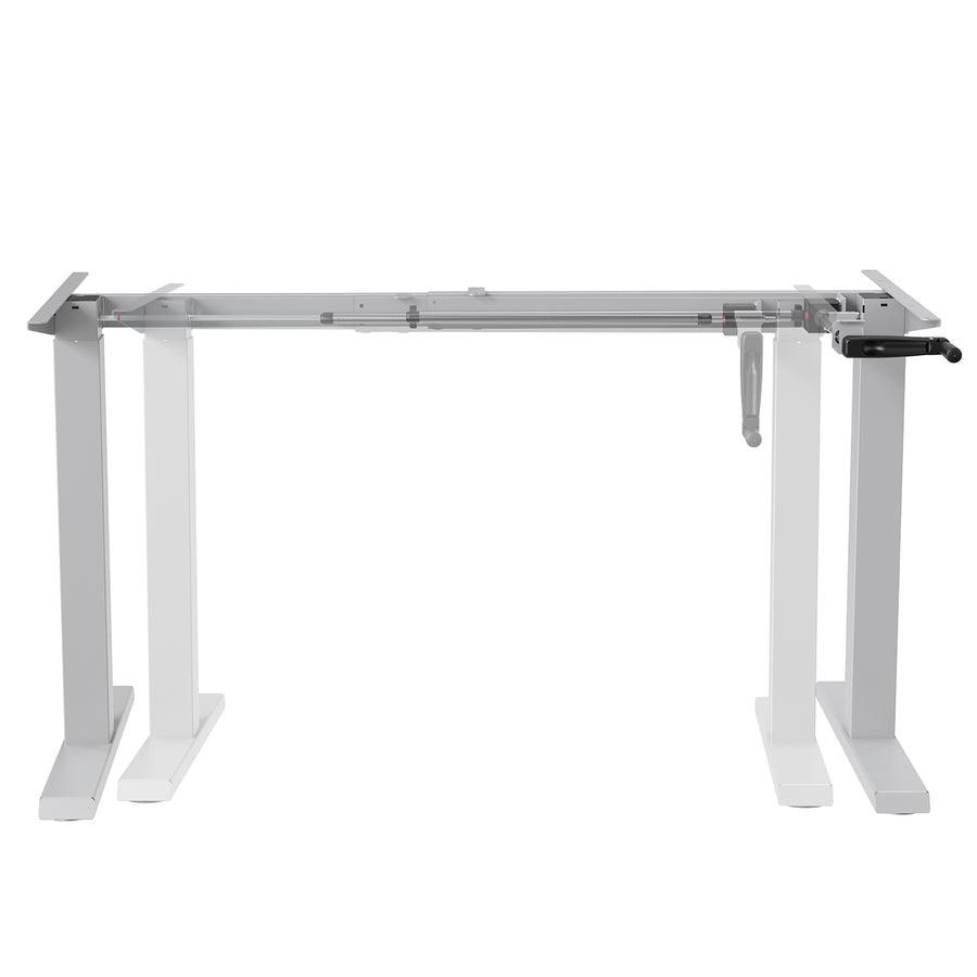 Kancelářský stůl Ergo Office, manuální nastavení výšky, max. 70 kg, max. výška 130 cm, bez desky stolu, bílý, ER-402 W