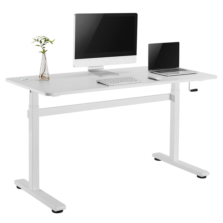 Ručně výškově nastavitelný stůl Ergo Office, max. 40 kg, max. výška 117 cm, s deskou pro sezení a stání, ER-401 W