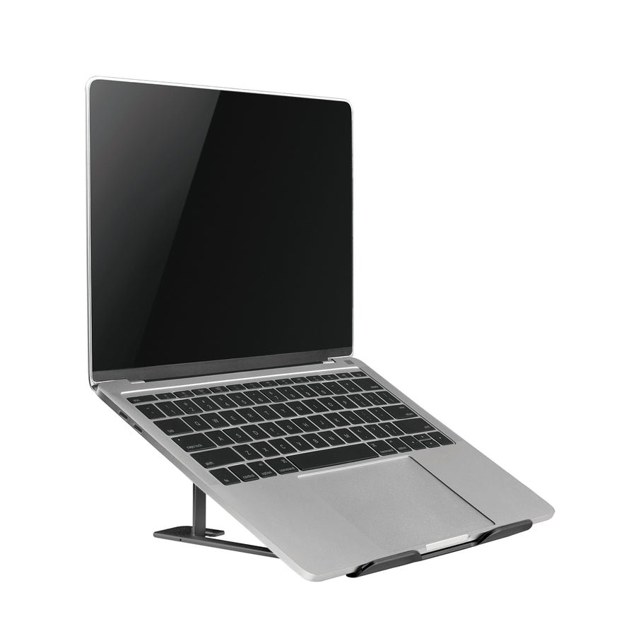ERGOOFFICE ER-416 B Hliníkový ultratenký skládací stojan na notebook, černý, vhodný pro 11-15'' notebooky