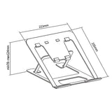 ERGOOFFICE ER-416 B Hliníkový ultratenký skládací stojan na notebook, černý, vhodný pro 11-15'' notebooky