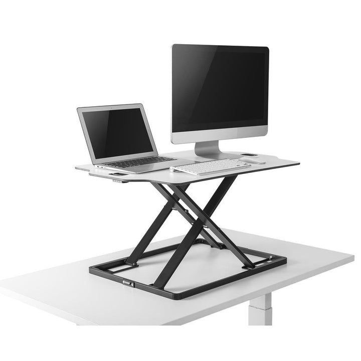 Ergo Office ER-420 Stůl vsedě Výškově nastavitelný nástavec na stůl s plynovým zdvihem Přestavník na monitor Notebook do max. 10 kg