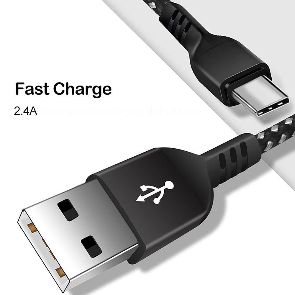 Kabel USB C podporující Fast Charge 2.4A Maclean Energy MCE471 černý, 1m 5V / 2,4A