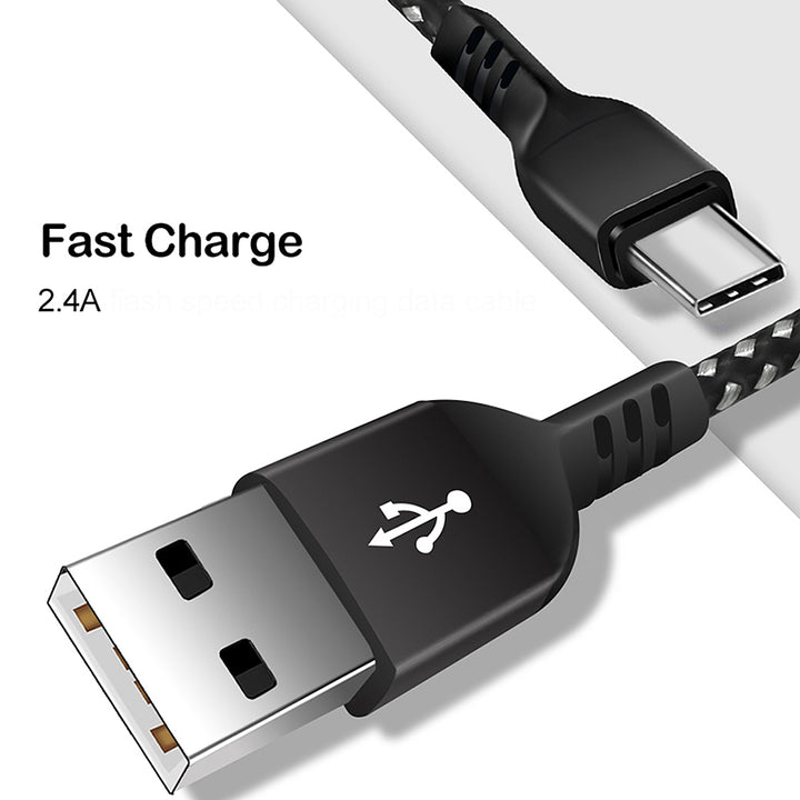 Kabel USB C podporující Fast Charge 2.4A Maclean Energy MCE471 černý, 1m 5V / 2,4A