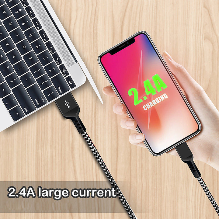 Kabel Micro USB podporující Fast Charge 2.4A Maclean Energy MCE473 černý, 1m 5V / 2.4A - přenos dat