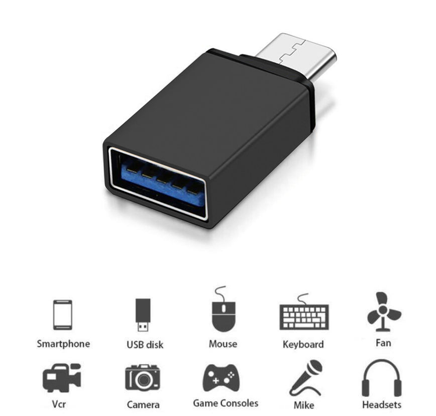 Adaptér OTG USB A na USB C Maclean Energy MCE470 černý
