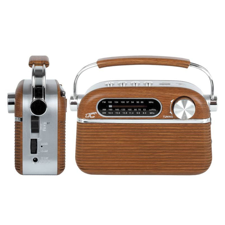 RETRO LTC PŘENOSNÉ RÁDIO NIDA BLUETOOTH, AM / FM / MP3 / USB / SD VESTAVĚNÁ BATERIE 1200 MAH