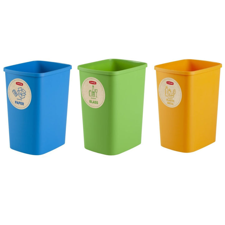 Sada třídících košů Curver ECO Friendly 3x9L se štítky