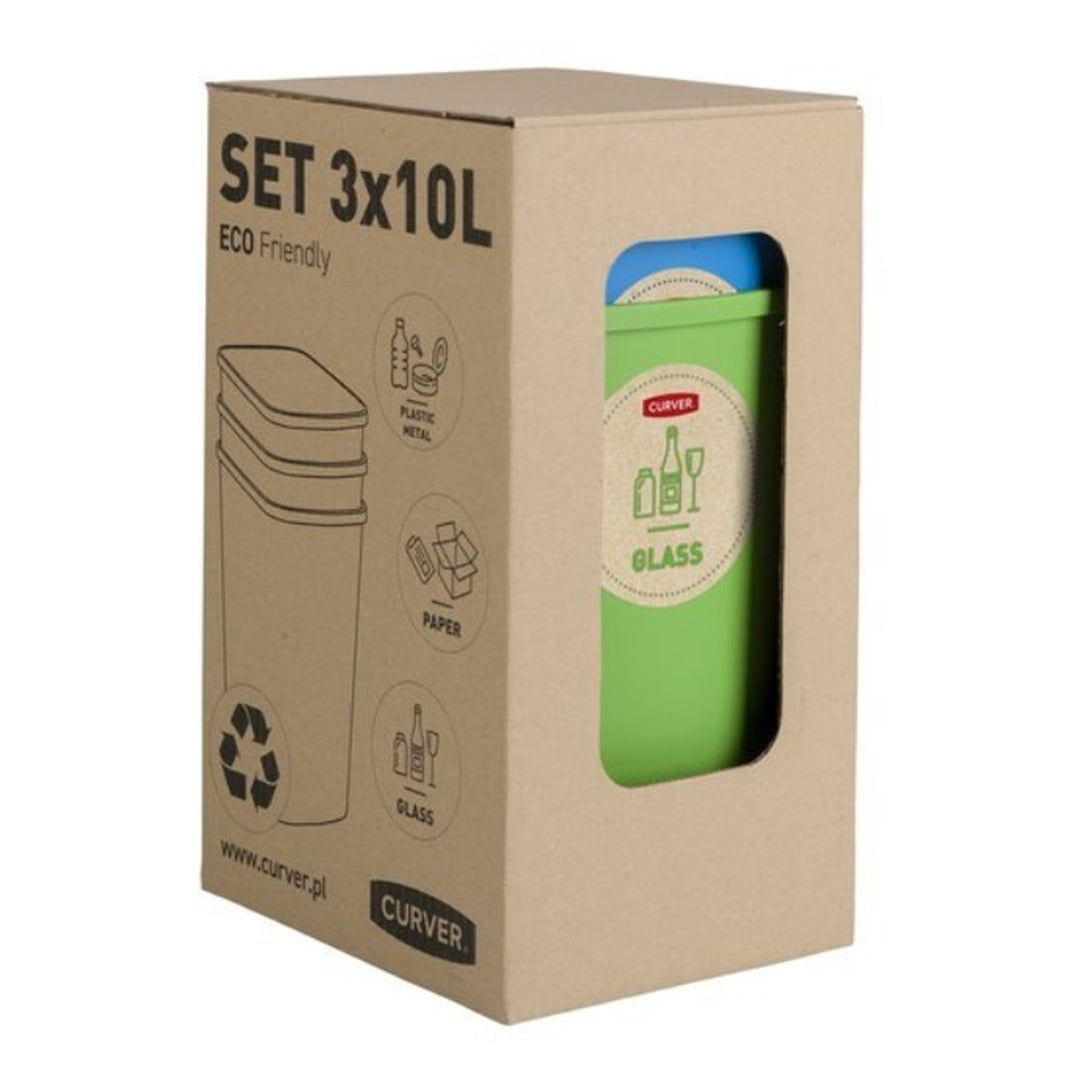 Sada třídících košů Curver ECO Friendly 3x9L se štítky