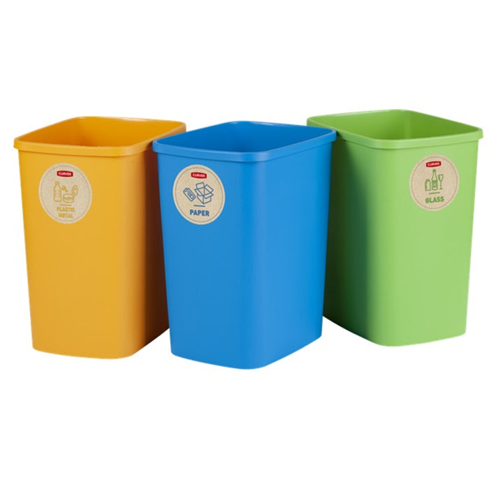 Sada třídících košů Curver ECO Friendly 3x9L se štítky