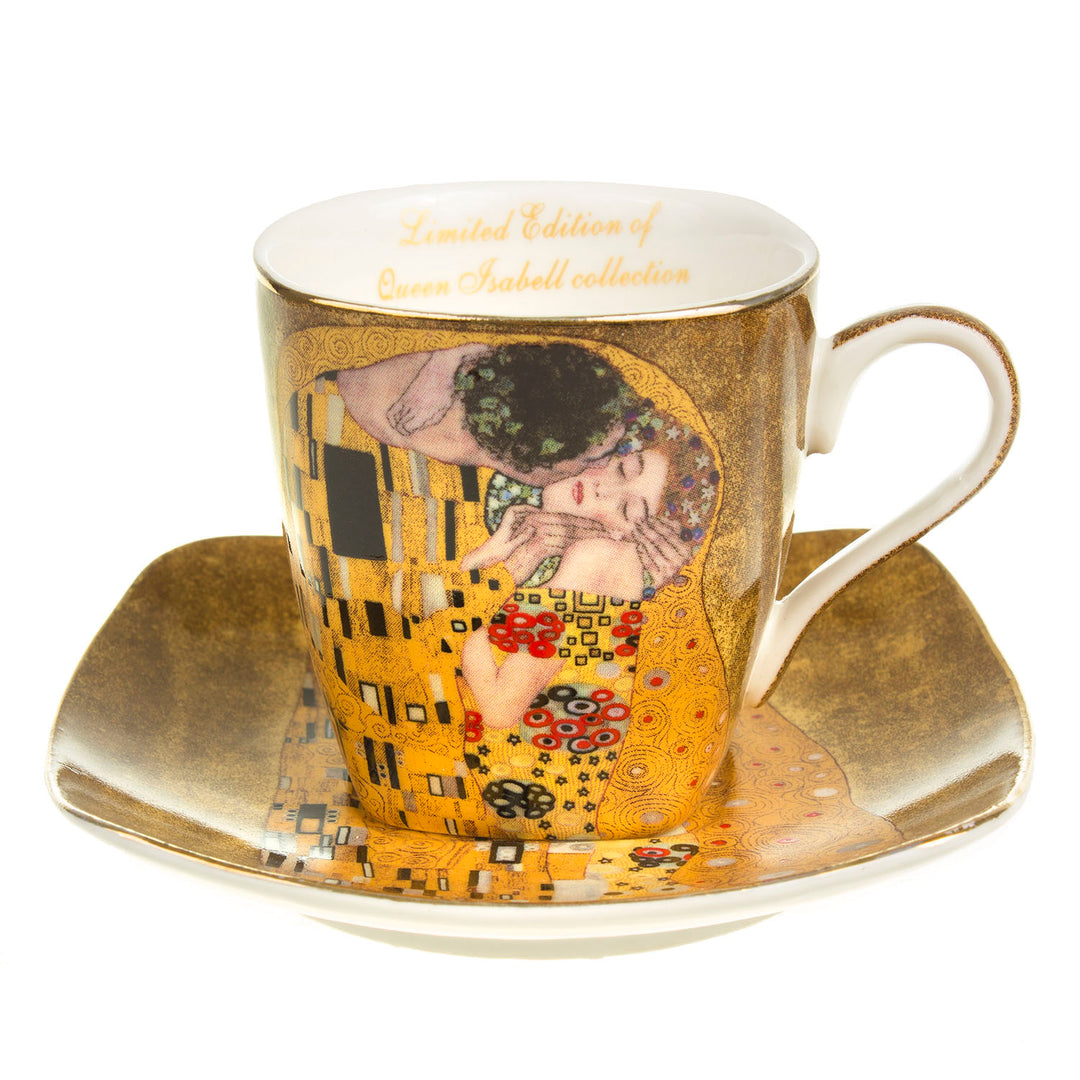 Porcelánová sada esspresso 2 šálky 2 podšálky 2 lžíce  + dárková krabička Queen Isabell