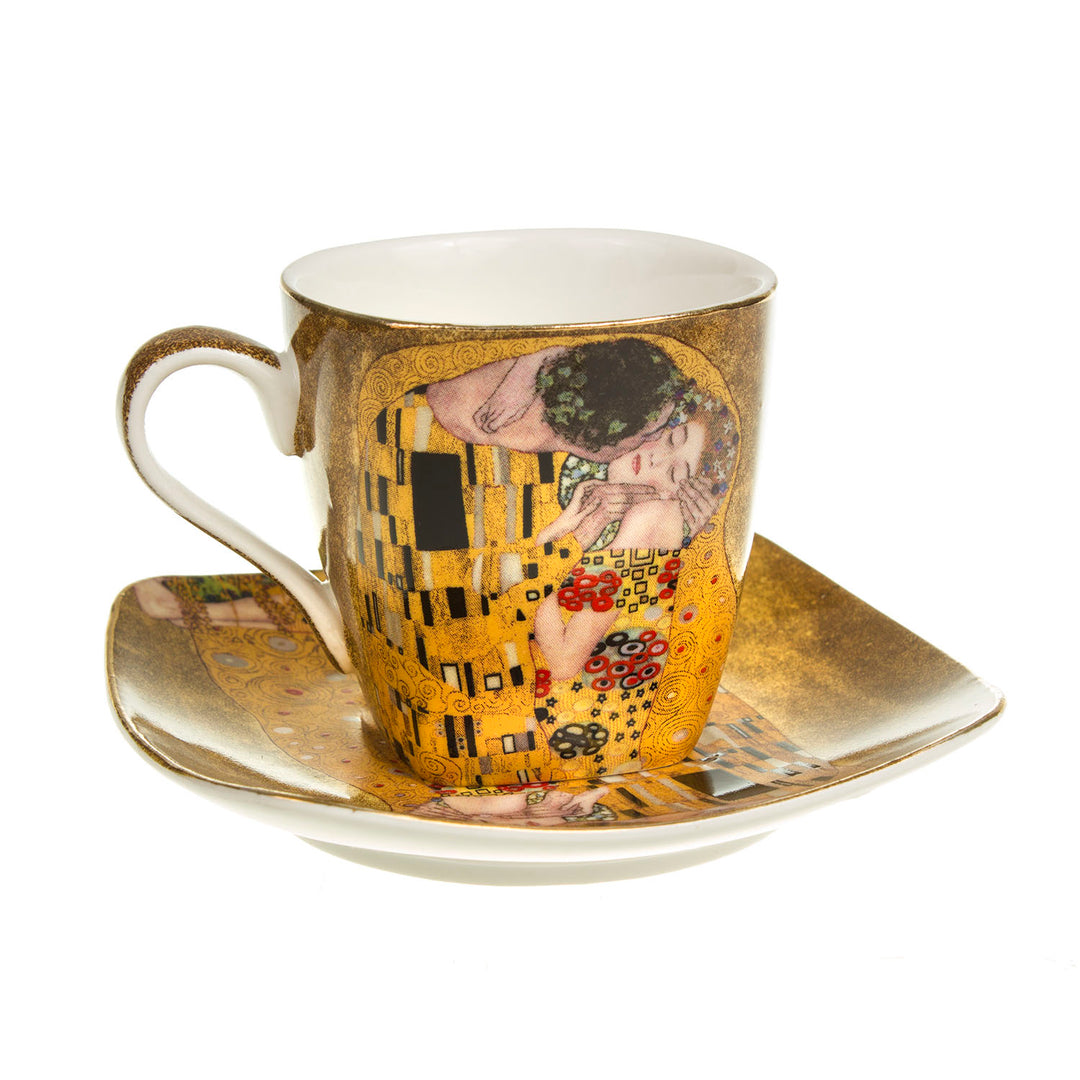 Porcelánová sada esspresso 2 šálky 2 podšálky 2 lžíce  + dárková krabička Queen Isabell